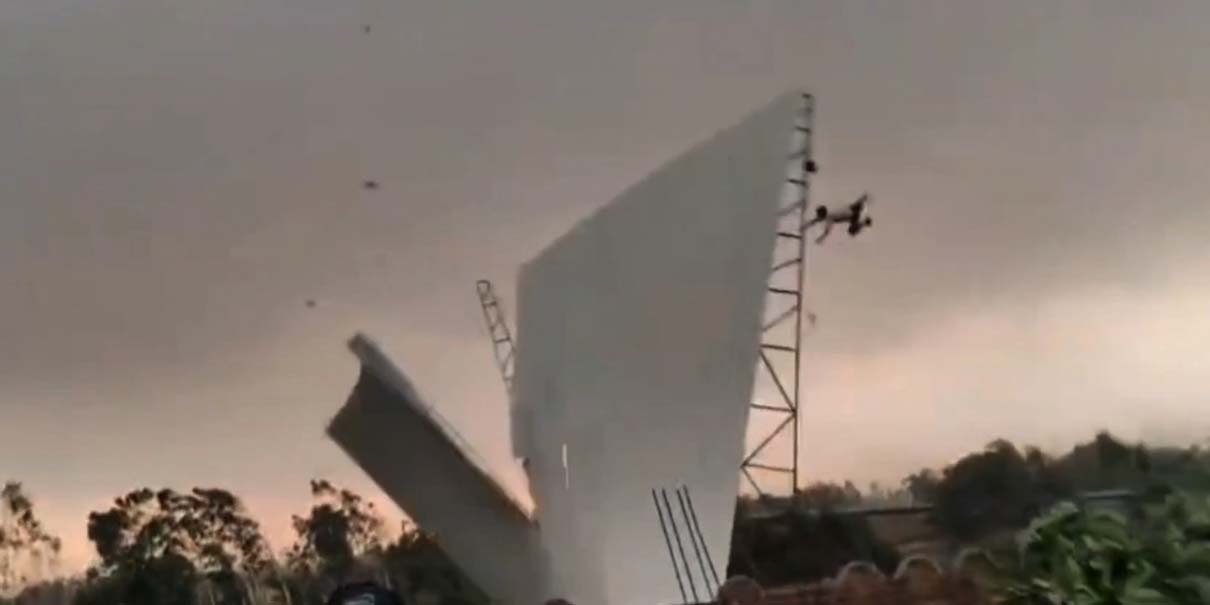 Brutal tormenta en India levanta a un hombre como si fuera papel