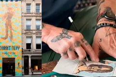 Johnny Depp exhibe sus pinturas en Londres y pone obras a la venta