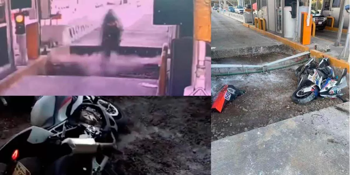 VIDEO. Era más fácil realizar el peaje. Dos bikers terminan accidentados al no querer pagar la caseta de Tlalpan