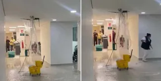 Lluvias inundan hospital inaugurado por Sheinbaum en Sonora ¡Hasta la enfermera corrió! 