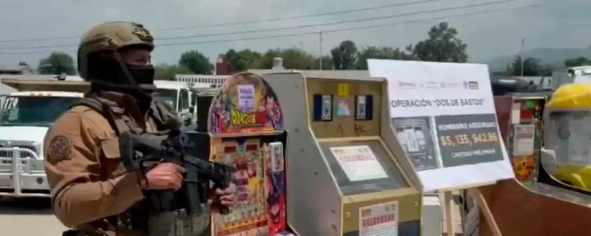 Operativo Dos de Bastos: decomisan casi 3 mil máquinas tragamonedas y 5 mdp en efectivo en EDOMEX