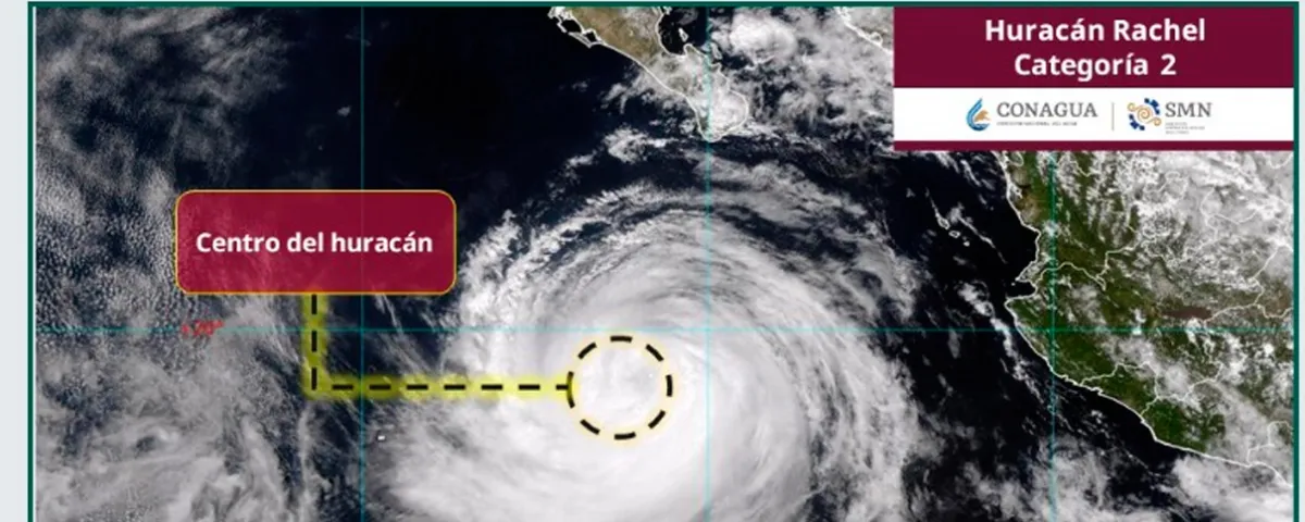 Huracán Rachel baja a categoría 2 y se aleja de costas mexicanas